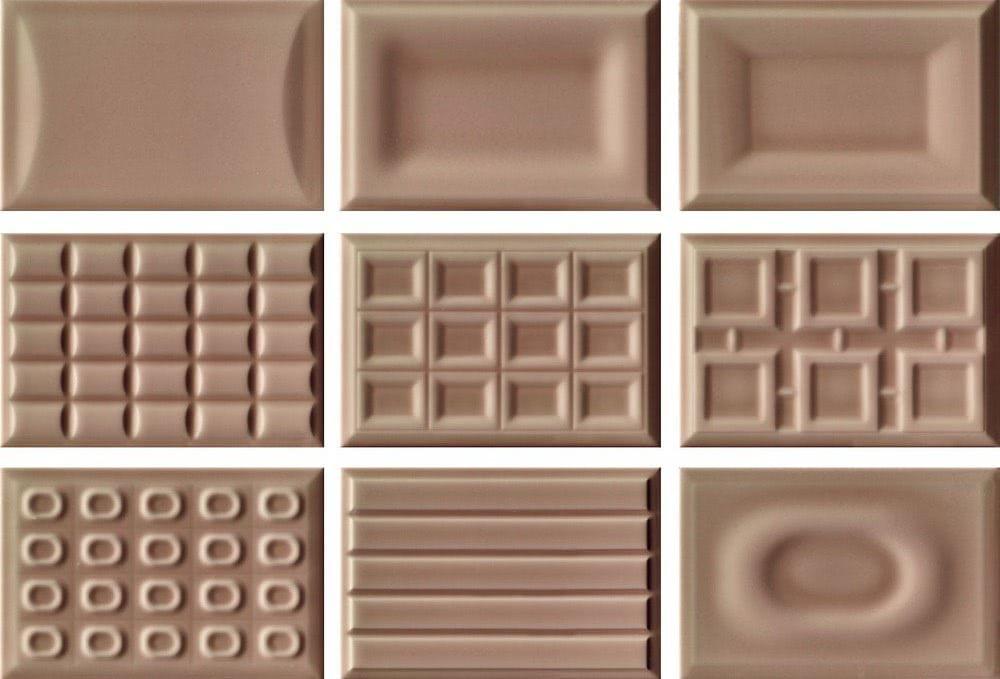 Restpartij Imola Cento per Cento Cacao TO wandtegels van 12x18 cm in het verkoopmagazijn van Tegelstudio Zeeland in Vlissingen