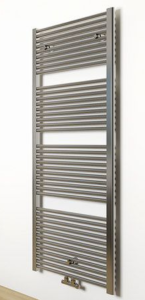 Wiesbaden Elara designradiator chroom, 181x60 cm in de opruimingshoek bij Tegelstudio Zeeland in Vlissingen